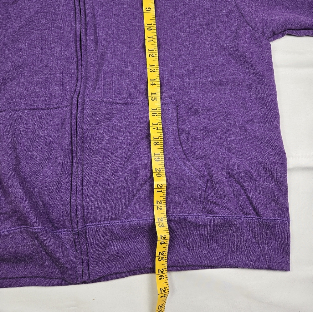 Purple Hanes Zip-Up Hoodie Size 2XL - Picture 5 of 6